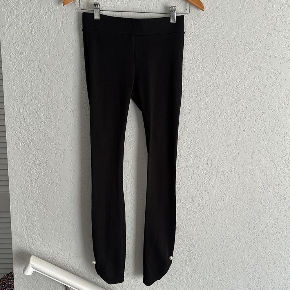 WHBM Black Pearl Ruched Ankle Leggings XXS Black Mobwife Feminine Girly Dainty